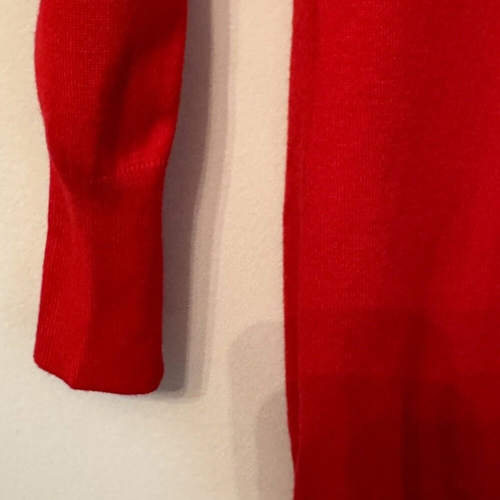 Arden B Women’s Medium 90s Y2K Red Off-Shoulder Crochet Tunic Sweater Holiday - Picture 8 of 11